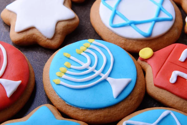 Välsmakande glaserade kakor för Hanukkah — Stockfoto