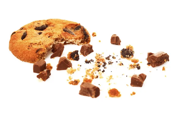 Cookie with chocolate chips and crumbs Stock Image