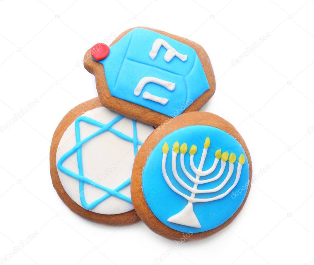 Tasty glazed cookies for Hanukkah