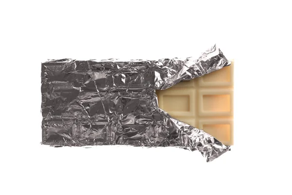 Barra de chocolate en papel de aluminio —  Fotos de Stock