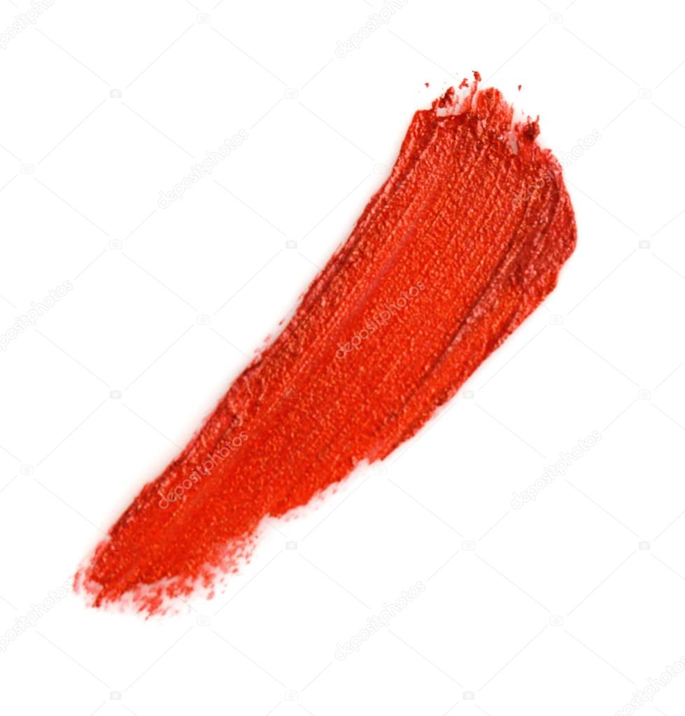Red lipstick texture isolated
