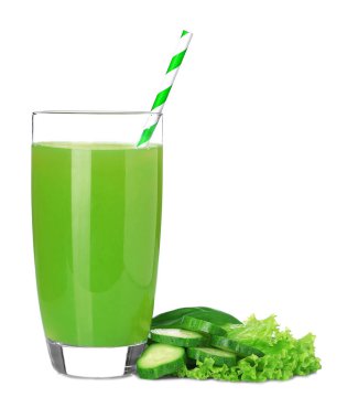 Kokteyl ve taze sebze ile cam  