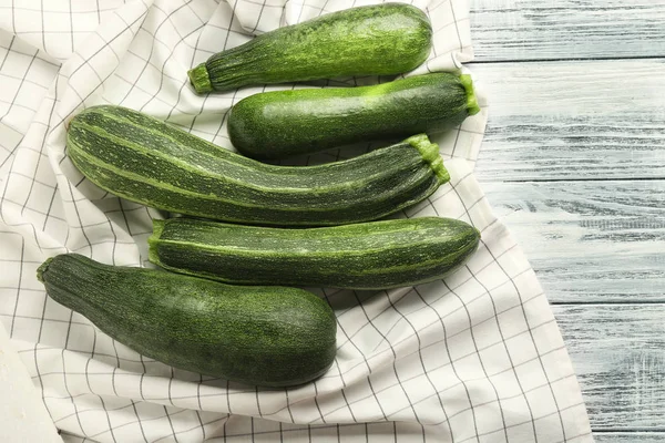 Fresh zucchini on napkin — Stock Photo, Image