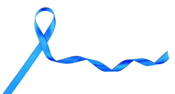 Light blue ribbon on white background — Stock Photo, Image