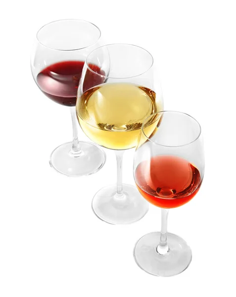 Três copos com vinho saboroso — Fotografia de Stock