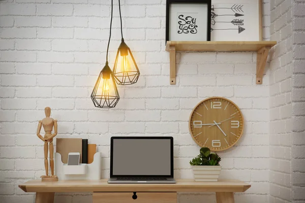 Modern interior of room with lamps — Stock Photo, Image