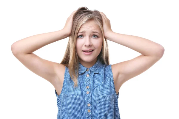 Confused teenager girl — Stock Photo, Image