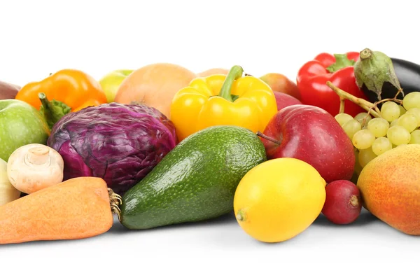 Grupo de legumes e frutas frescas — Fotografia de Stock