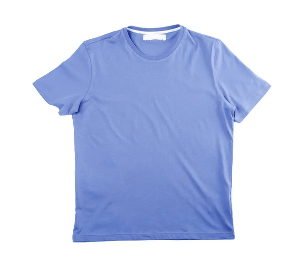 T-shirt azul em branco — Fotografia de Stock