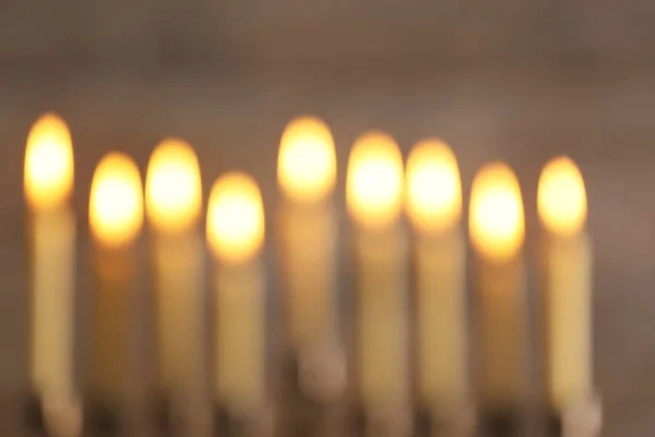 Menorah met kaarsen voor Chanoeka — Stockfoto