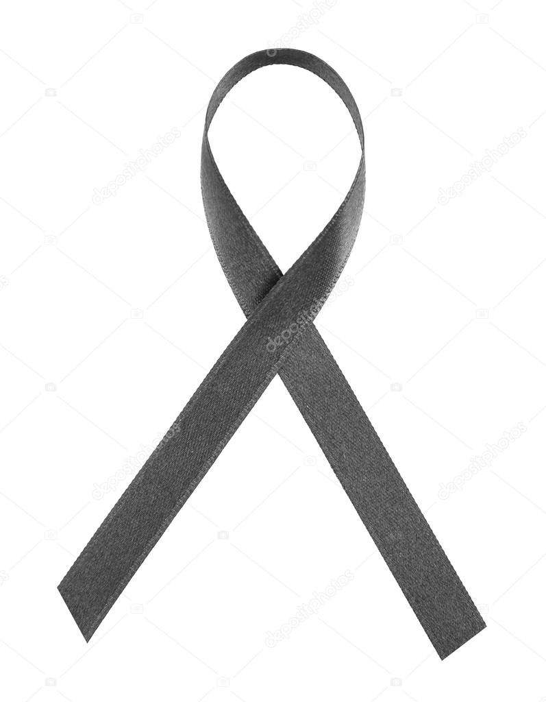 Black ribbon on white background