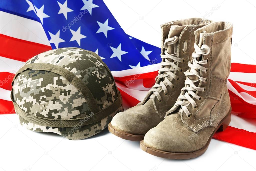 Pair of combat boots