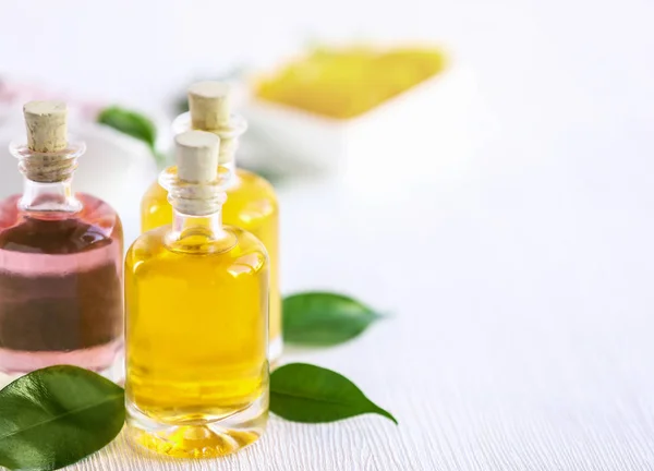 Bottles with essential oil — Stock Photo, Image