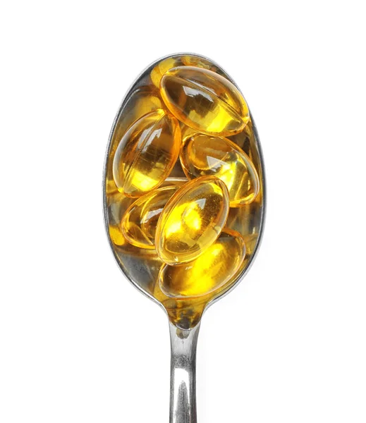 Capsules with cod liver oil — Stock Photo, Image