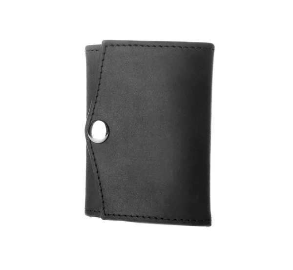Black leather wallet — Stock Photo, Image