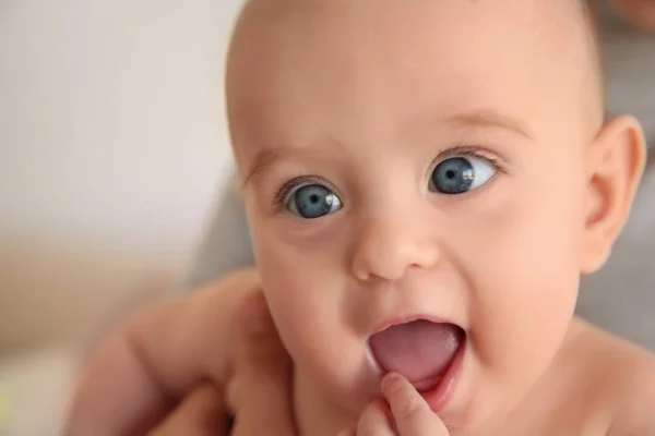 Close up view of cute curious baby — Stock Photo, Image