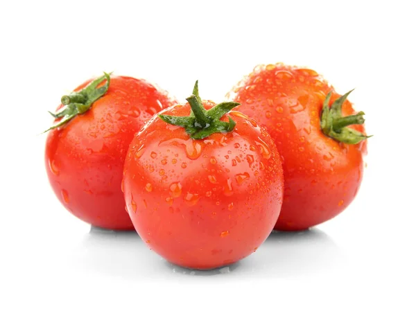 Red tomatoes on white — Stock Photo, Image