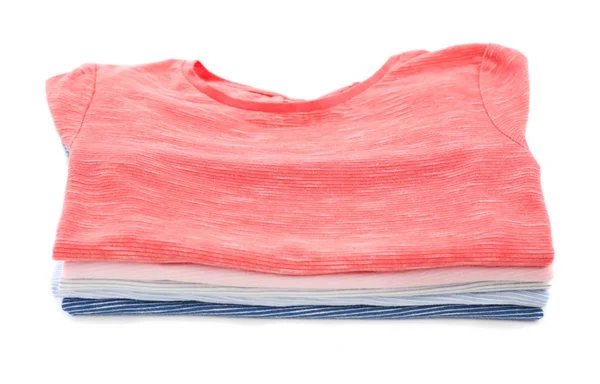 Stack of colorful t-shirts — Stock Photo, Image