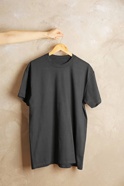 Blank czarny t-shirt — Zdjęcie stockowe