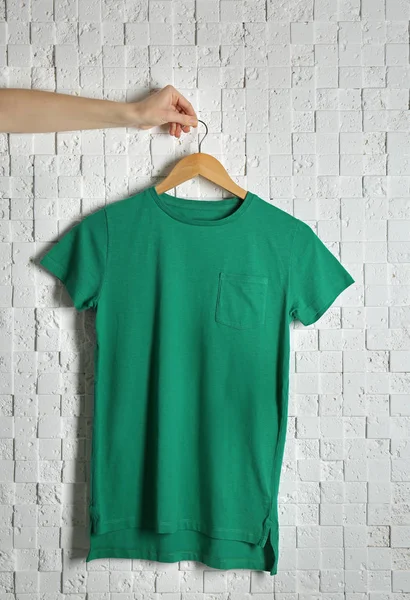 Prázdné zelené tričko — Stock fotografie