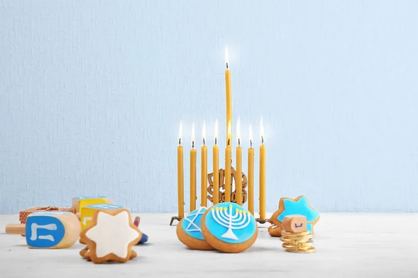 Vacker komposition för Hanukkah — Stockfoto