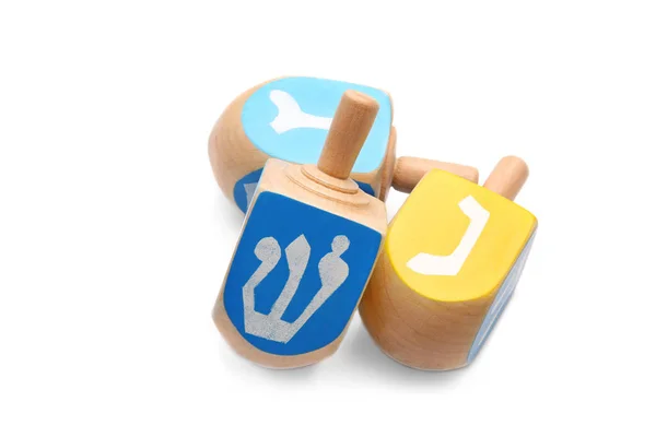 Dreidels de madera para Hanukkah —  Fotos de Stock