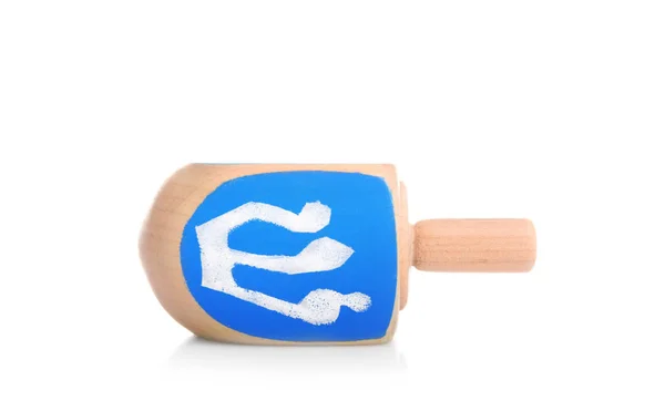 Wooden dreidel for Hanukkah — Stock Photo, Image