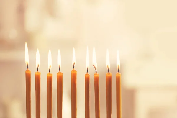 Nueve velas encendidas — Foto de Stock