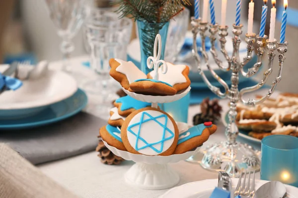 Table setting for Hanukkah — Stock Photo, Image