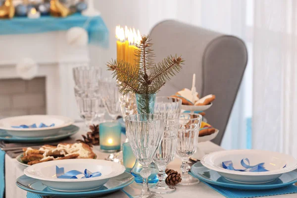 Mesa servida para Hanukkah — Foto de Stock
