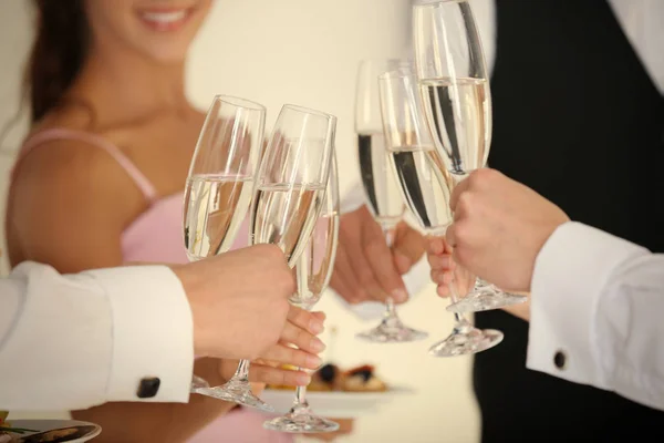 People Clinking Glasses Party Close View — Stock Photo, Image