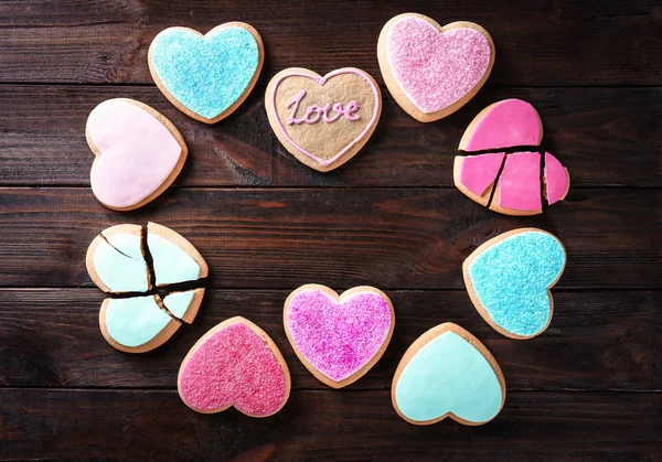 Biscotti a forma di cuore — Foto Stock