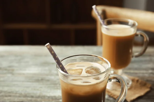 Glasses of cold coffee — Stock Photo, Image