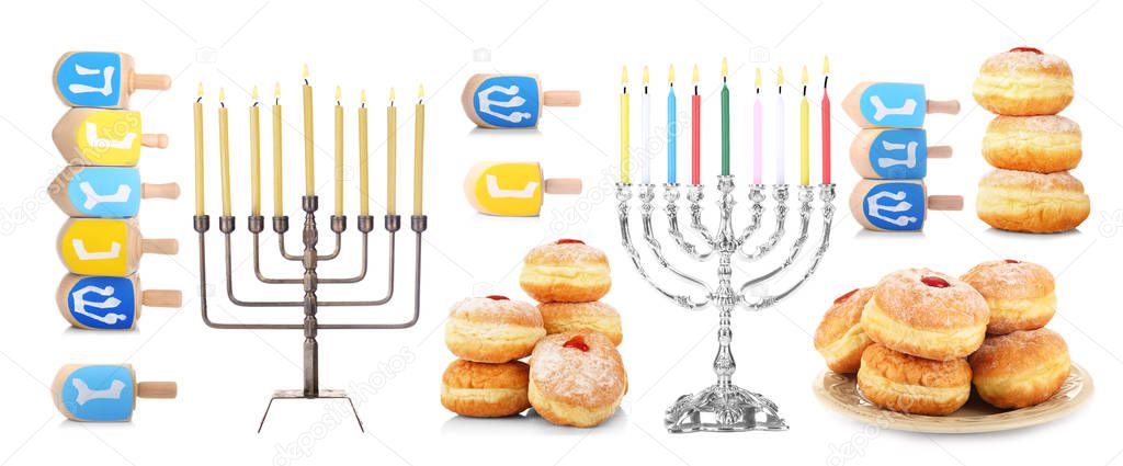 Hanukkah collage on white 