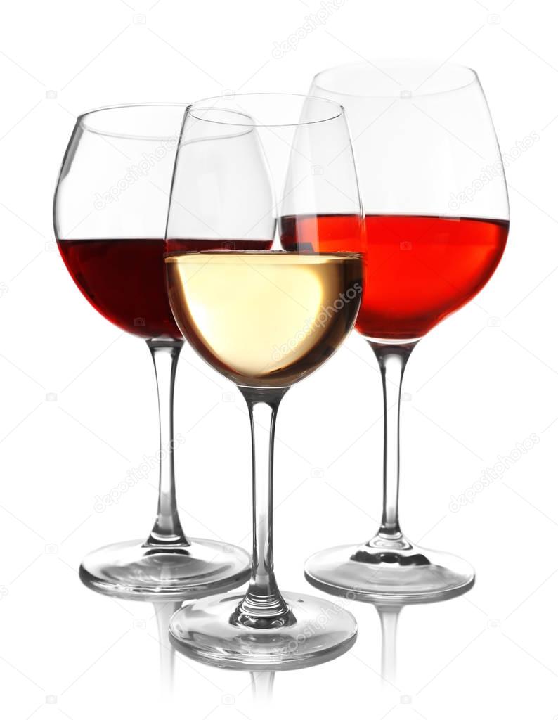 three Wine glasses 