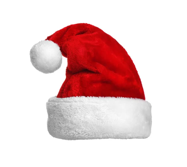 Santa czerwony kapelusz na białym tle — Zdjęcie stockowe