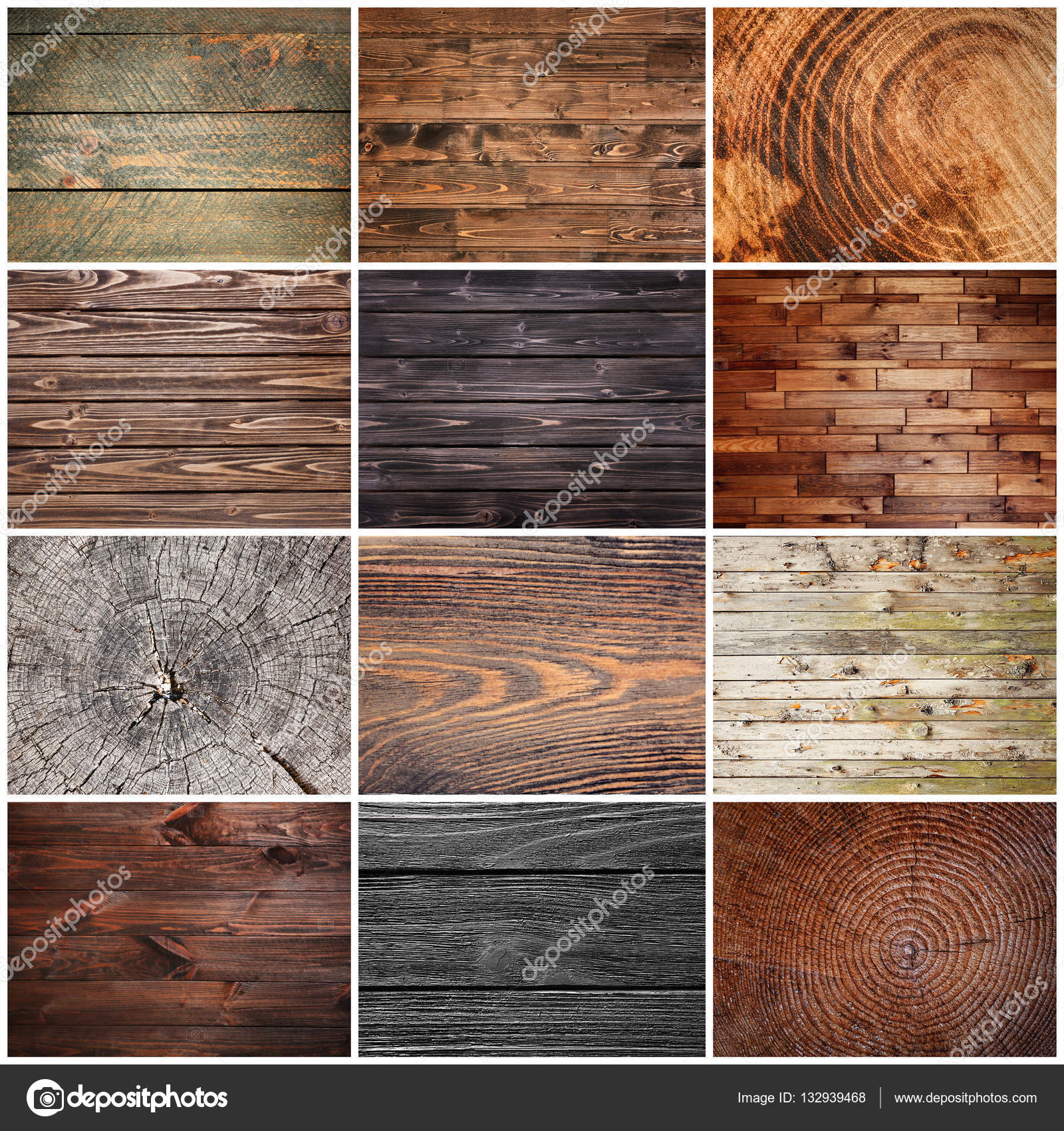 Collage of wooden textures — Stock © belchonock
