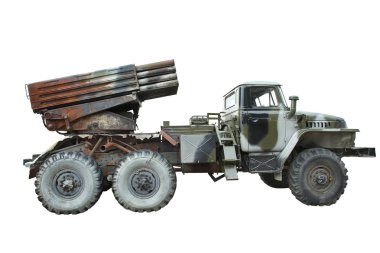 Beyaz arka plan üzerinde birden fazla başlatmak roket sistemi