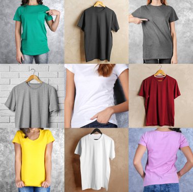 Kolaj şık t-shirtler