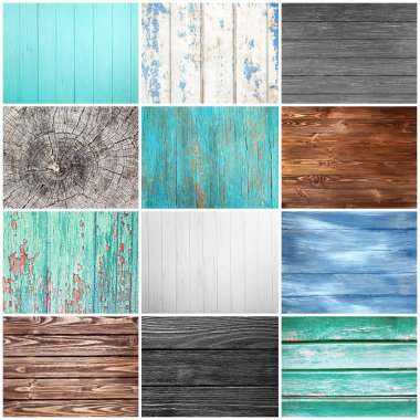 Collage of wooden textures