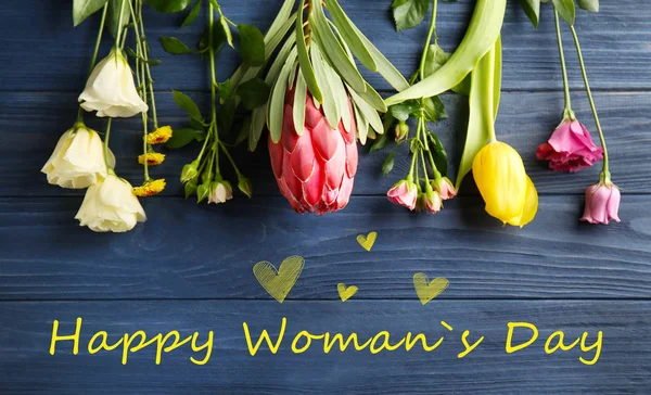 Texten lycklig kvinnas dag — Stockfoto