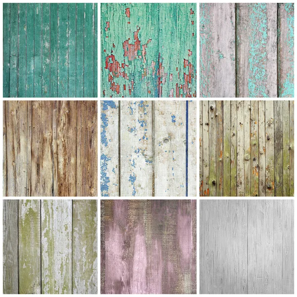 Collage of wooden textures — Stock Photo, Image
