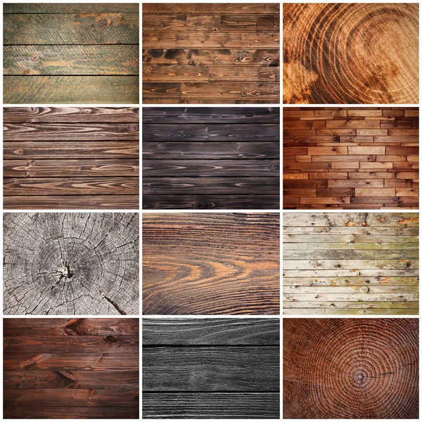Colagem de texturas de madeira — Fotografia de Stock