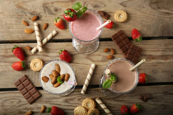 Drie heerlijke milkshakes — Stockfoto