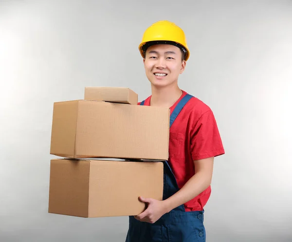 Asiático almacén trabajador — Foto de Stock