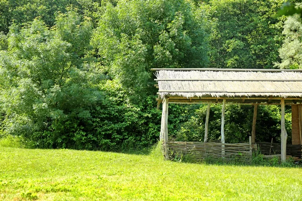 Rural land with horse yard — Stock Photo, Image