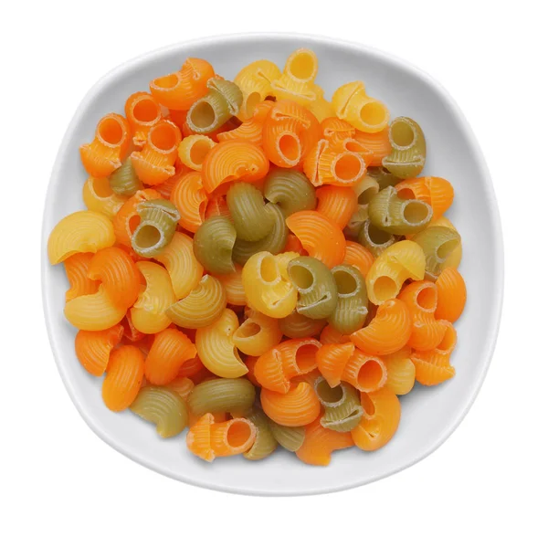 Pasta in plate on white — Stock Photo, Image