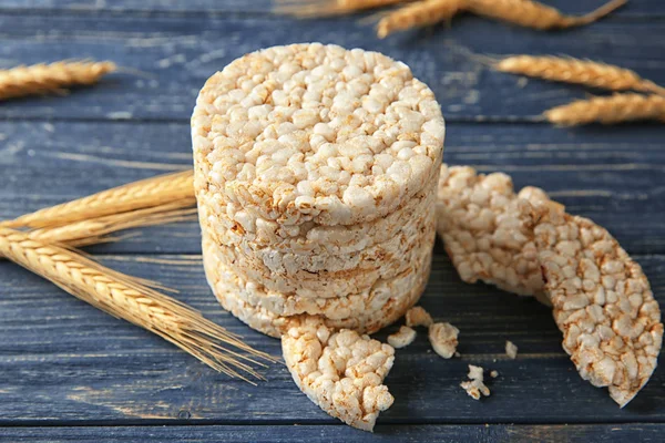 Stack of round rice crispbreads — Stock Photo, Image