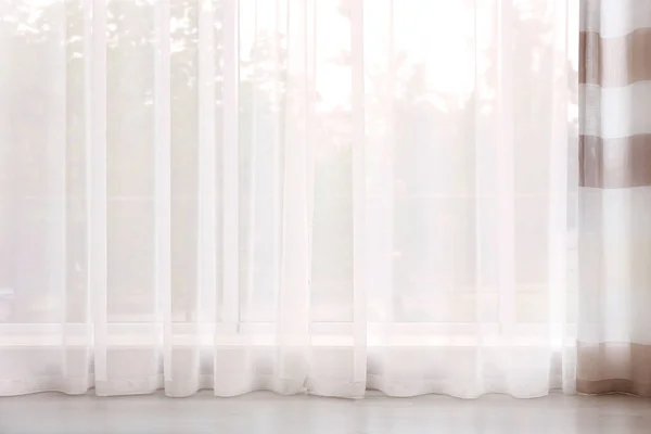 Elegant curtains on window — Stock Photo, Image