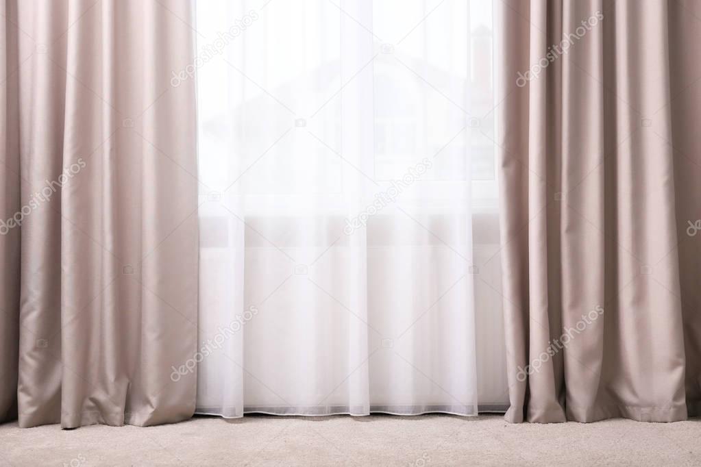 elegant curtains on window
